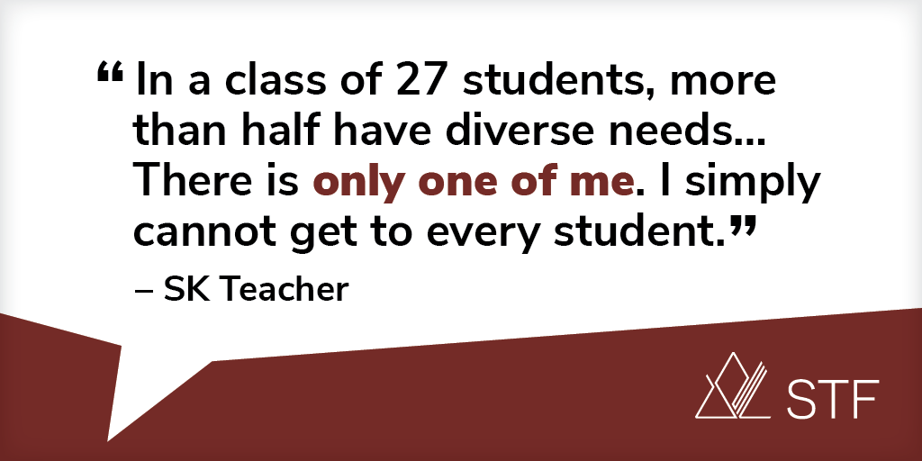 Cuts in education have had a real impact, including growing class sizes, increasing complexity and lack of professional supports in schools. Our kids deserve better.

Add your name to support students and teachers at TellThemTuesday.com