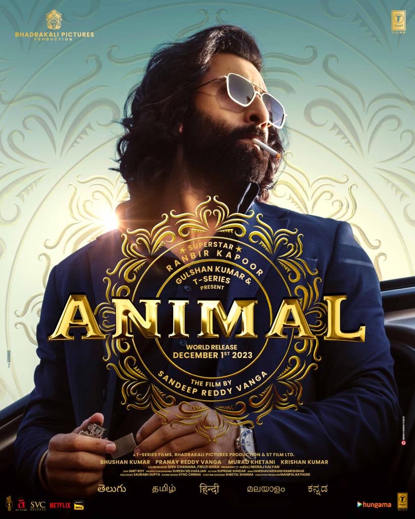 #Animal #Tamilnadu -#APInternational and #Kerala #E4Entertainment releasing in Hindi Tamil Telugu and Malayalam on Dec 1st
#RanbirKapoor