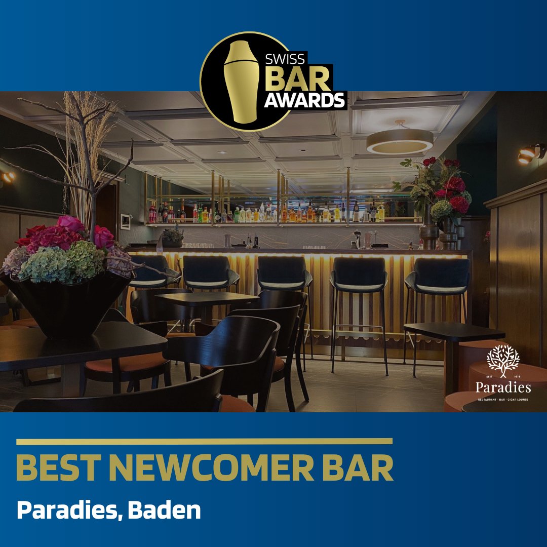 barnews's tweet photo. Der Award 𝗕𝗲𝘀𝘁 𝗡𝗲𝘄𝗰𝗼𝗺𝗲𝗿 𝗕𝗮𝗿 𝟮𝟬𝟮𝟯 geht in den Kanton Aargau, genauer gesagt nach Baden an die Paradies Bar. Innert kürzester Zeit gelang es Marcus Rosenburg und seinem Team, zu zeigen, dass es auch in Baden eine gepflegte Barkultur auf hohem Niveau gibt. https://t.co/t5mK2YHFzx