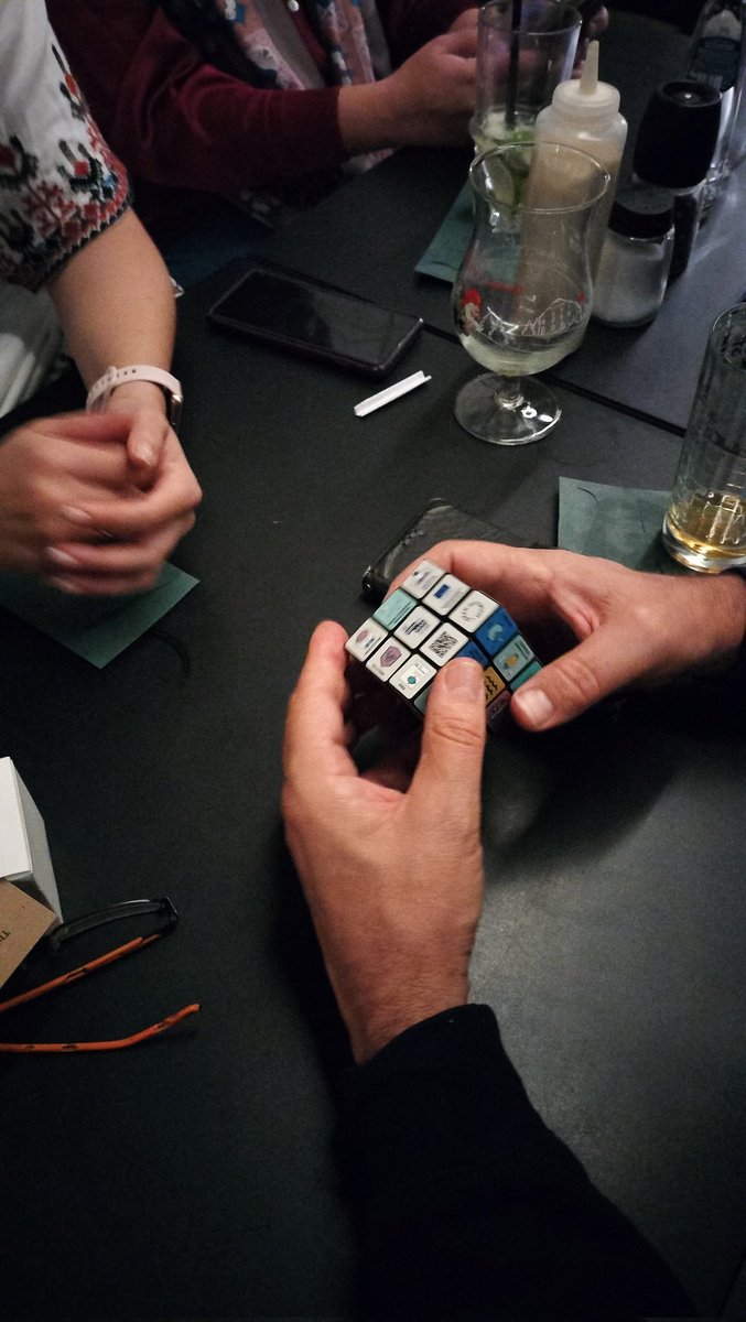 LilitaTeixeira's tweet photo. Playing around with the #GES4SEAS ocean cube while enjoying well deserved post-meeting belgian beers! We started by getting the #oceanoptimism facies done! https://t.co/mqqC5hVMq1