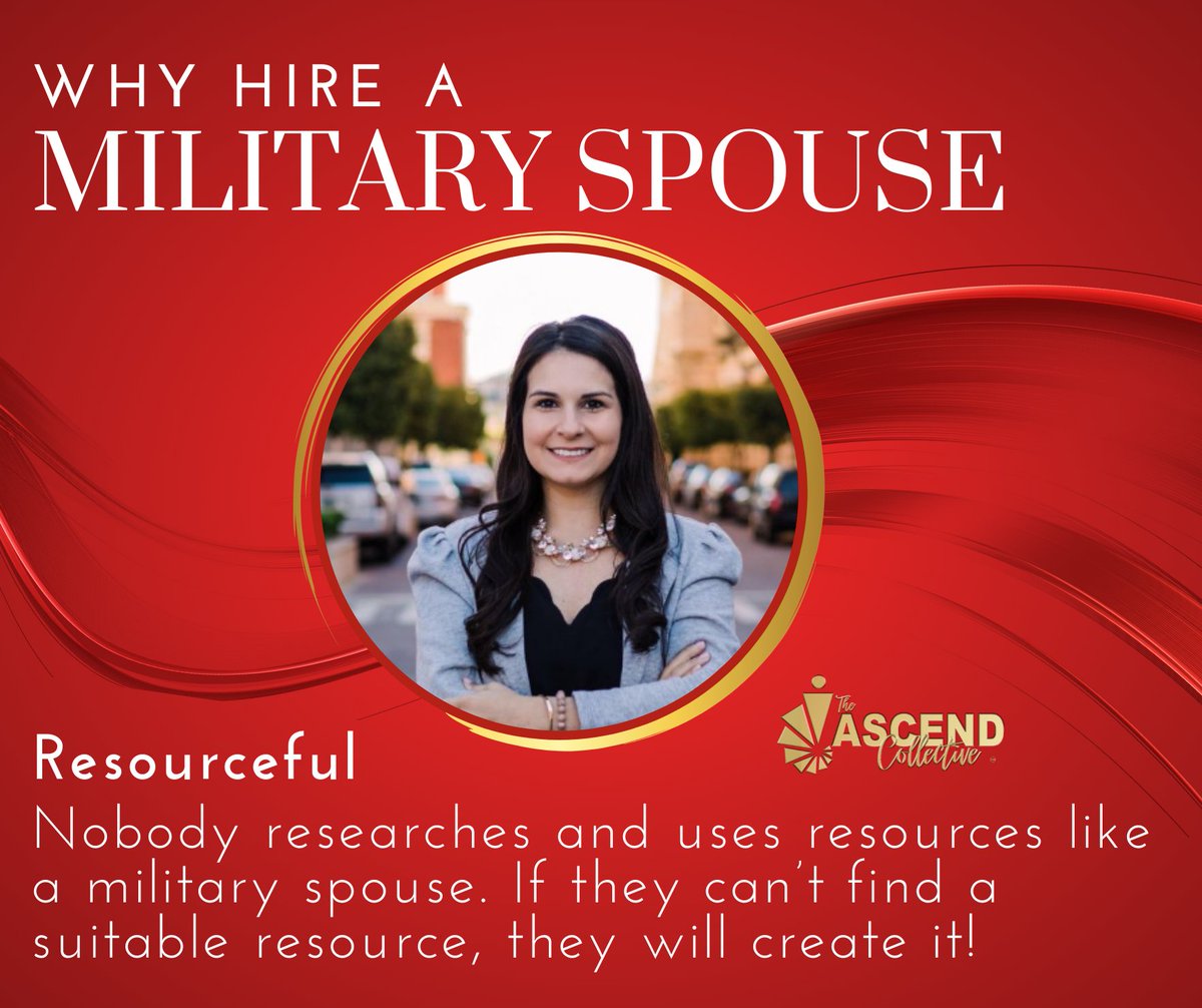 VeteransASCEND's tweet photo. Military spouses are the unsung heroes who exhibit remarkable resourcefulness. They navigate the challenges of constant relocations, long deployments, and ever-changing circumstances with unwavering determination.
Want to learn more? Hire a Military Spouse!
#MilSpouse #Spousely https://t.co/TNAoGAB73t