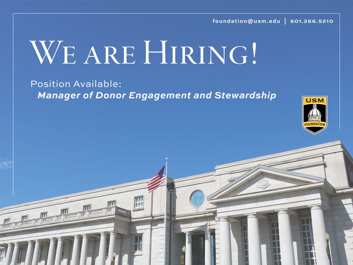 We are hiring a new team member for our public relations and donor programs team. 🖤💛 Visit usm.csod.com/ats/careersite… to apply now!