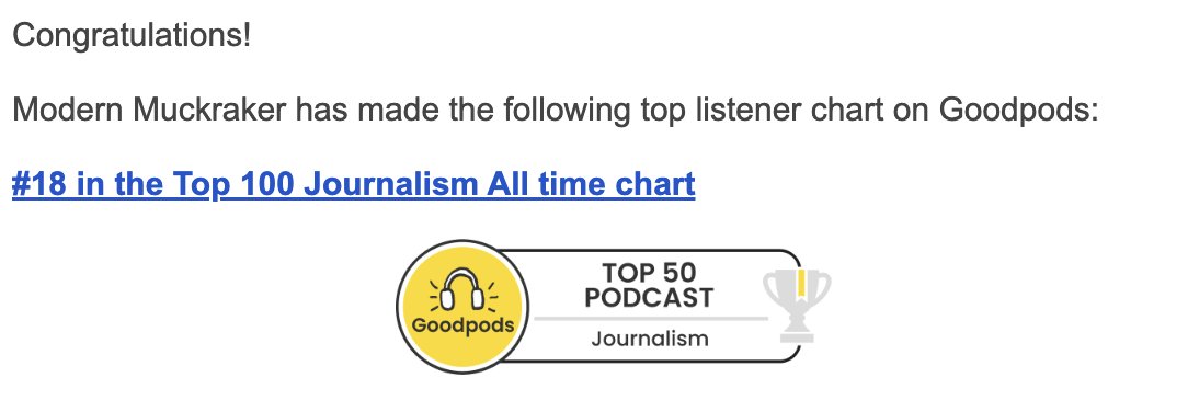 Finally, the journalistic recognition we deserve! Next stop, the Pulitzer!