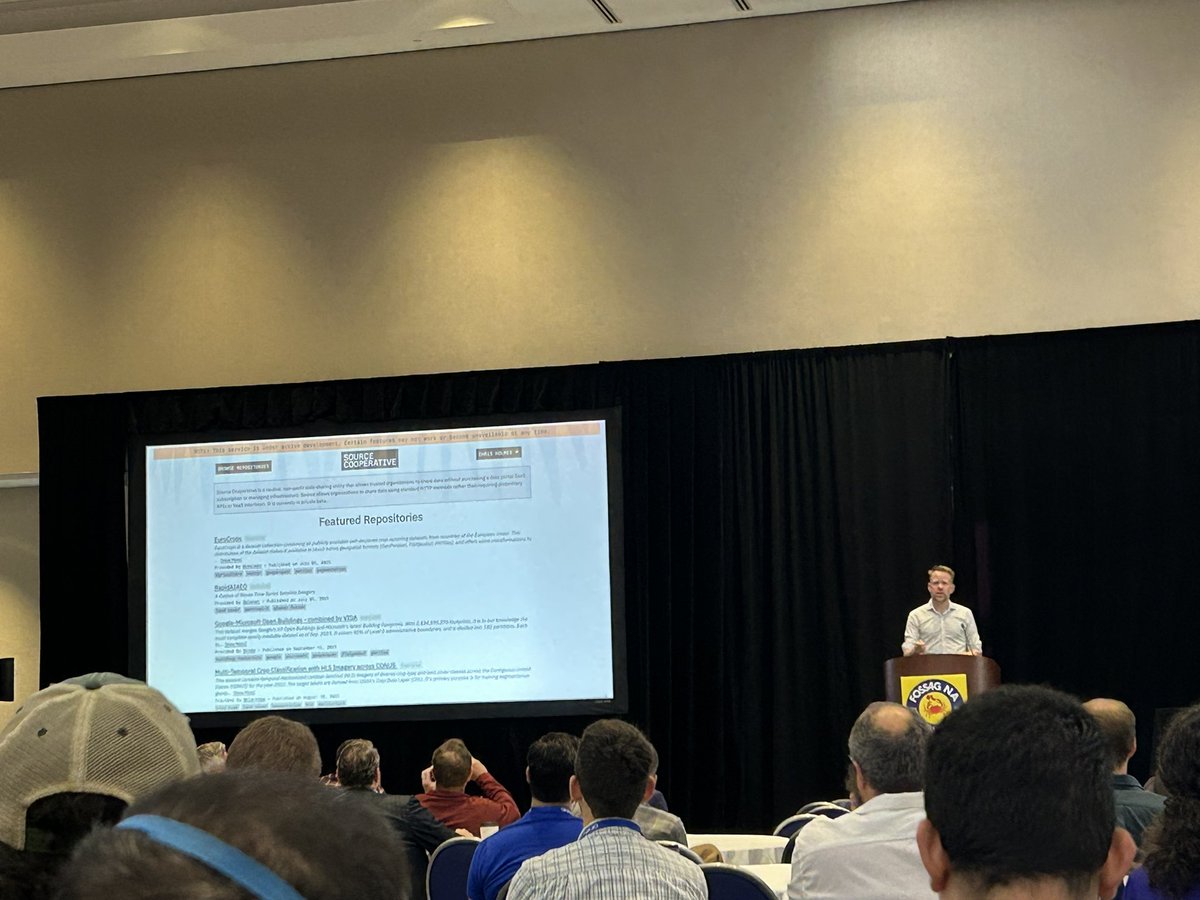 Michelle Roby (@michelle__roby) on Twitter photo It was exciting to hear multiple shoutouts of what <a href="/OurRadiantEarth/">Radiant Earth</a> is doing (i.e. <a href="/cloudnativegeo/">CNG</a> and <a href="/source_coop/">Source Cooperative</a>) during <a href="/opencholmes/">Chris Holmes</a> keynote at #foss4gna π It was exciting to hear multiple shoutouts of what <a href="/OurRadiantEarth/">Radiant Earth</a> is doing (i.e. <a href="/cloudnativegeo/">CNG</a> and <a href="/source_coop/">Source Cooperative</a>) during <a href="/opencholmes/">Chris Holmes</a> keynote at #foss4gna π