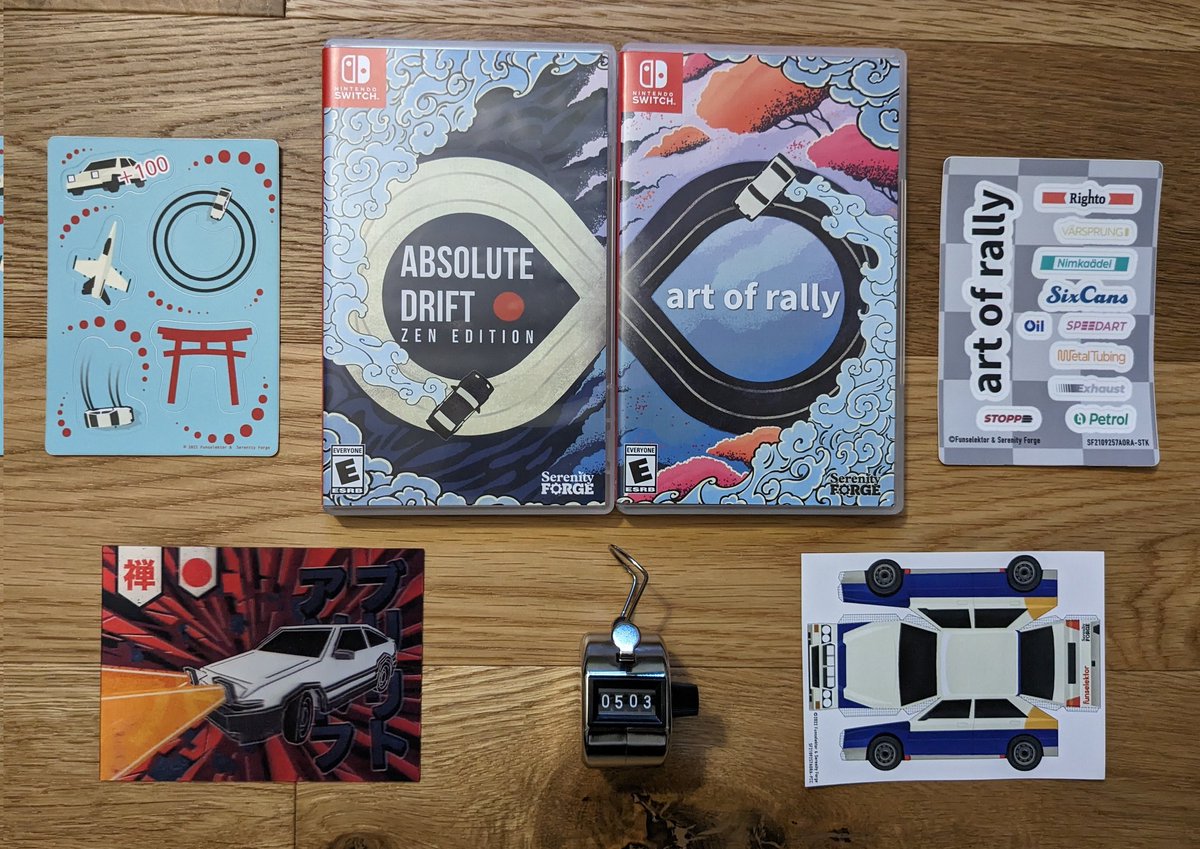 JahStobbart's tweet photo. 502 et 503 ème jeux Switch en boîte, Absolute Drift et Art of Rally 🚗
Deux jeux de voiture, le premier dans lequel vous devez réaliser des parcours en drift, le second qui retrace l'histoire du rally auto
#NintendoSwitch #AbsoluteDrift #ArtOfRally https://t.co/V6HE58vvIl