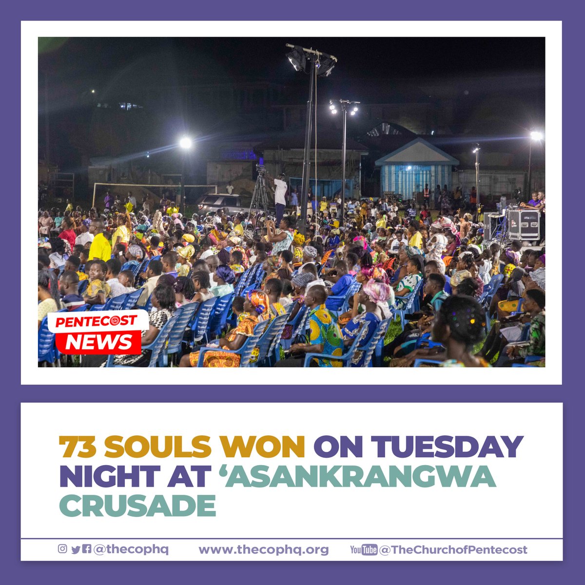 thecophq's tweet photo. A total of 73 souls gave their lives to Jesus Christ on Day One of the 'Asankrangwa For Christ' Crusade, which started on Tuesday, October 24, 2023. 

1/2 https://t.co/hJQFiiLcLZ
