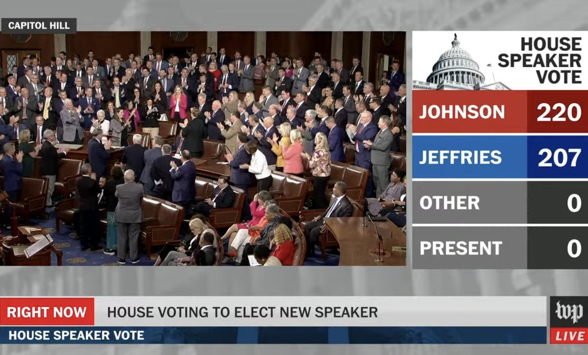 I’m here on the House floor and I can’t stress enough how chilling it is to hear the roar of support for a newly elected Speaker who helped lead the efforts in this very chamber on Jan 6 to overturn our nation’s election results. Shameful.