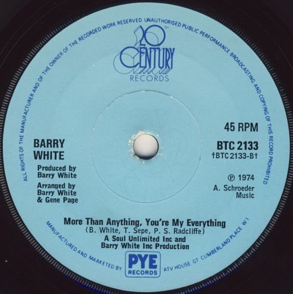 Possibly released on this day in the U.K. in 1974 #YouretheFirsttheLastMyEverything #TodayInMusicHistory #MusicHistory #7InchSingle #70sRNB #BarryWhiteHistory #BarryWhite #MusicIsLife