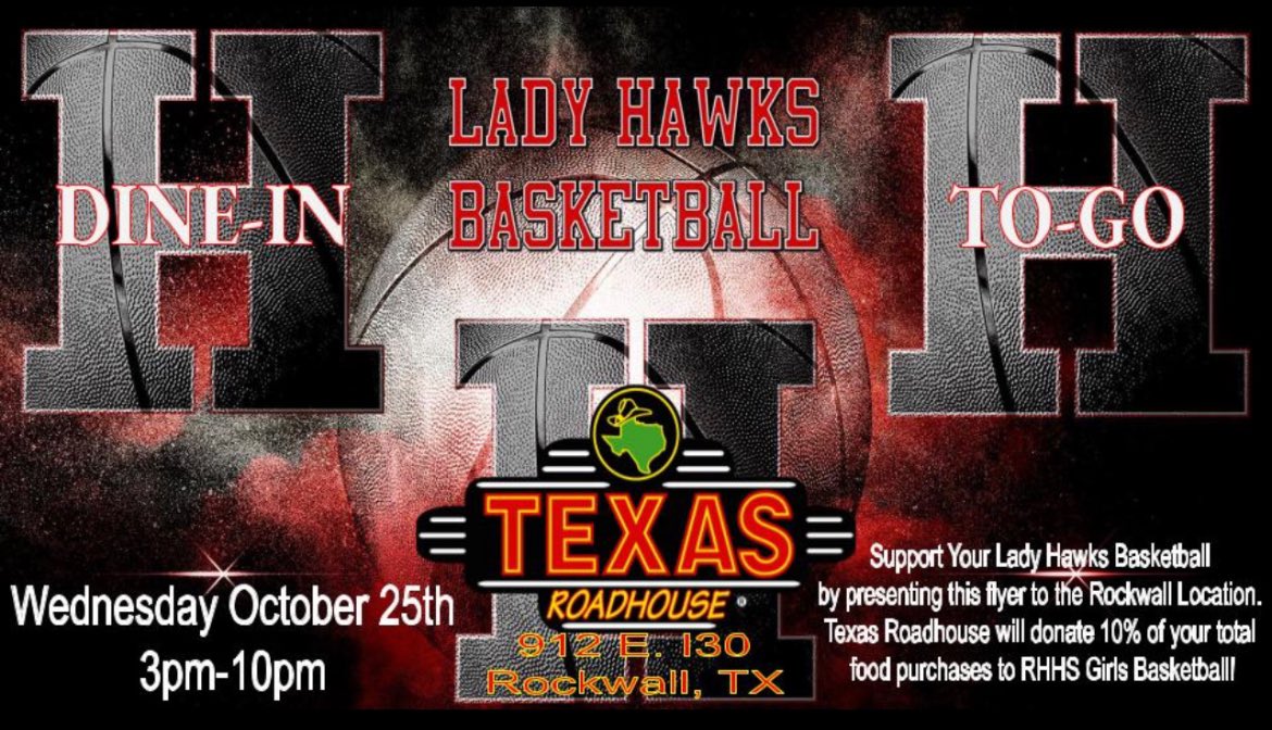 Don’t want to cook tonight come and support the Lady Hawks Basketball 🏀 <a href="/Texas/">Texas</a> Roadhouse