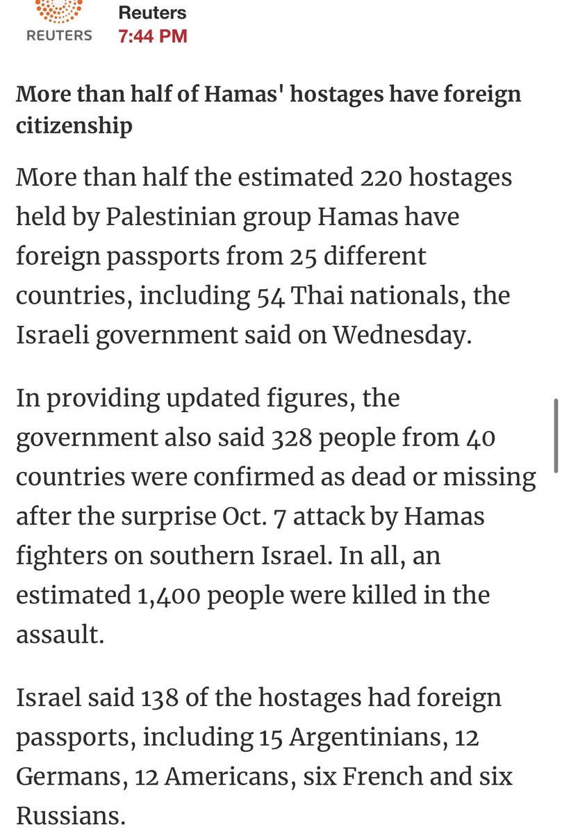 So basically every fourth hostage imprisoned by the “anti-colonial” Hamas in Gaza since Oct. 7 is a Thai farm worker.