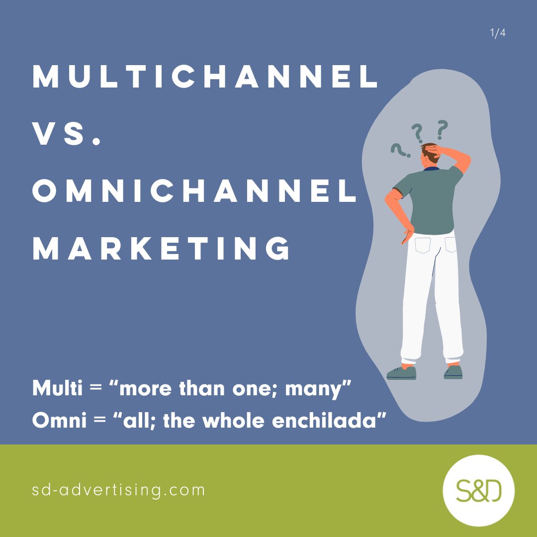 sd_denver's tweet photo. We’ve all heard “multichannel marketing” and “omnichannel marketing” used interchangeably. Are they the same thing? Nope. We'll explain.
#wheremarketingworks #omnichannelmarketing #multichannelmarketing #marketingstrategy #marketingagency https://t.co/8ZdHgUkMWc