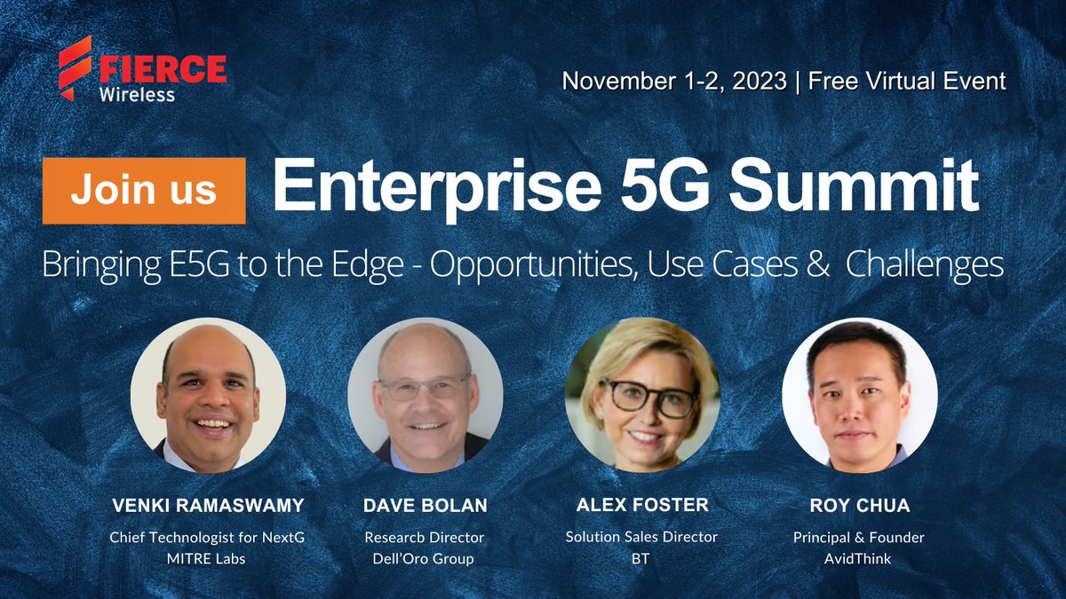 Join us on 11/1/2023 at the Fierce Wireless Enterprise 5G Summit for a deep dive into 'Bringing E5G to the Edge – Opportunities, Use Cases & Challenges.' Discover how EDGE computing enhances ultra-low latency, reliability, mobility, & scalability. Don't miss this conversation.