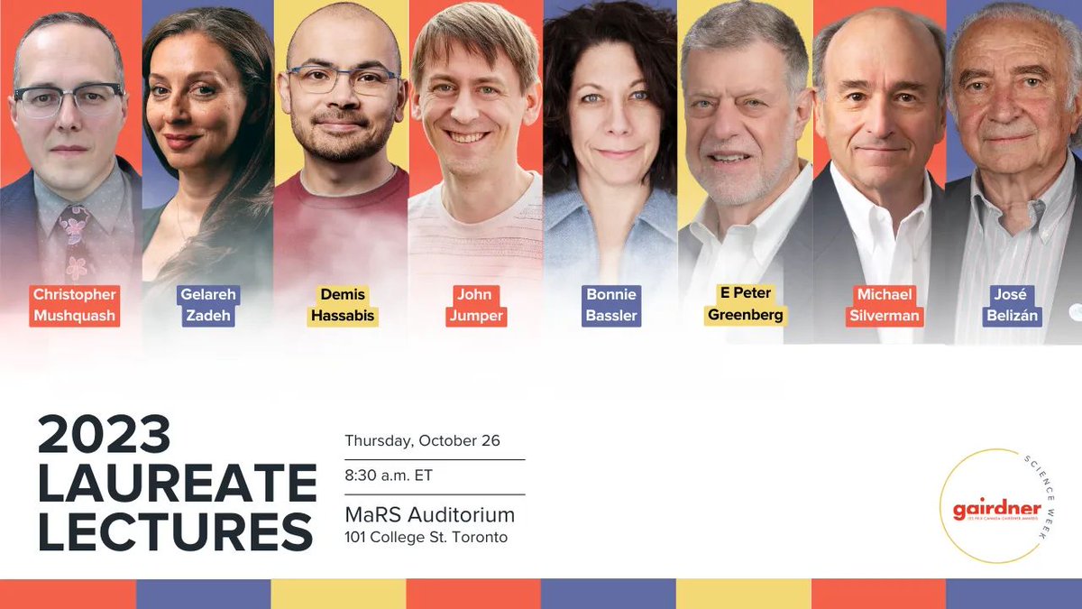 This #GairdnerScienceWeek, don't miss the highly anticipated Laureate Lectures on Oct. 27, 9 AM-1:30 PM EST. Hear from the 2023 Canada #GairdnerAwards laureates about their #AwardWinning #Research.

Details & registration ➡️ bit.ly/2023_Laureate_…