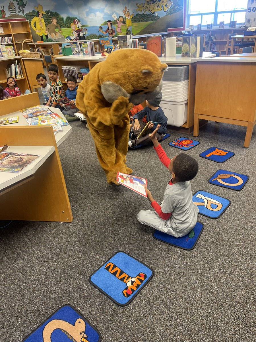 C_TheCounselor's tweet photo. Attendance celebrations are ALWAYS fun…but today we had a very special guest! Woody visited all classes with every student present! Way to go, woodchucks!!! https://t.co/scTYhw375b