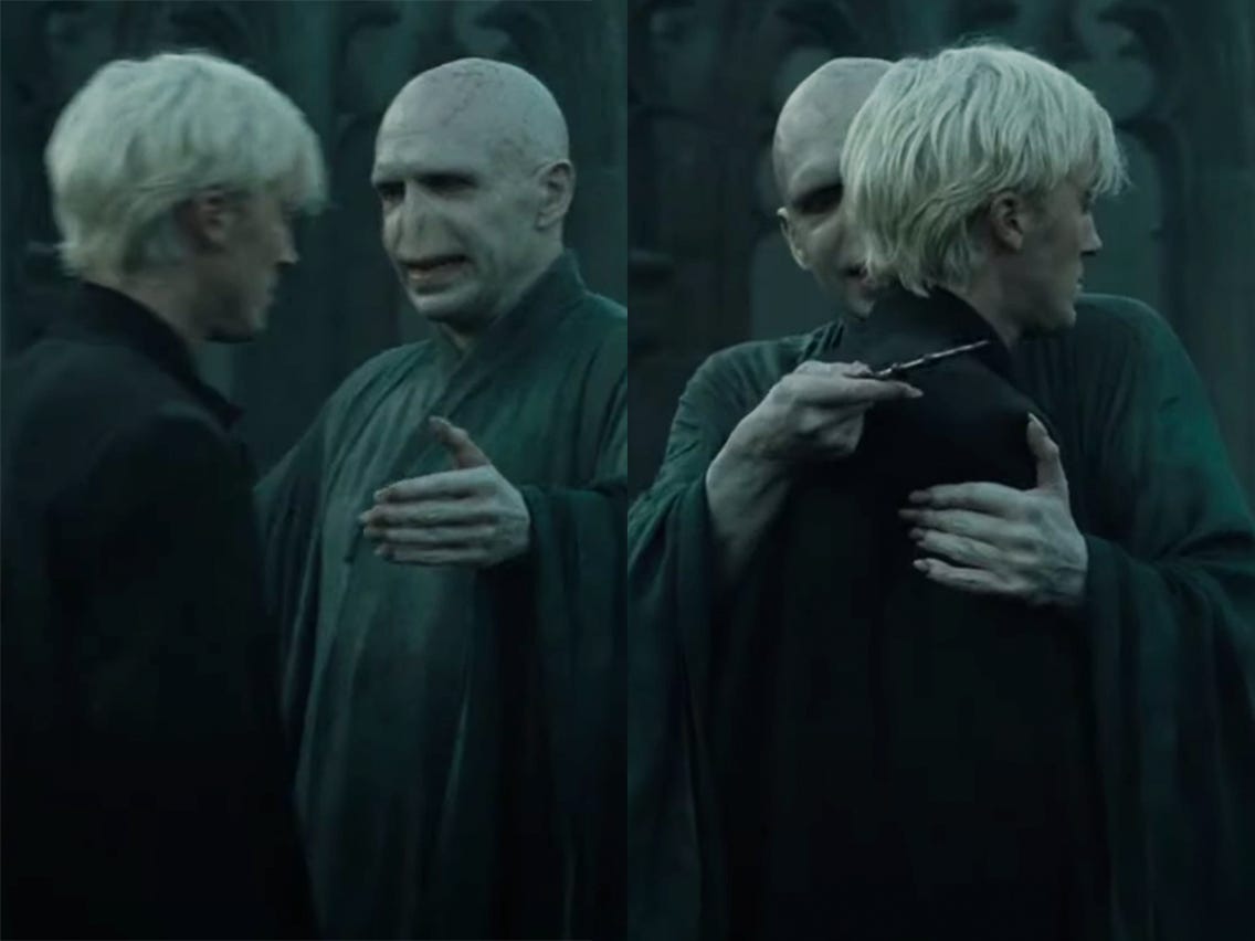 NotInPlace's tweet photo. No me acordaba donde habia visto esta secuencia y de repente WELL DONE DRACO WELL DONE https://t.co/dE2vHvsUJ7