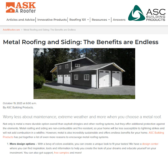 Check out our latest article on Ask A Roofer at bit.ly/499VbMs
#MetalRoofing #MetalSiding #Article #FAQ #RoofersCoffeeShop #AskARoofer