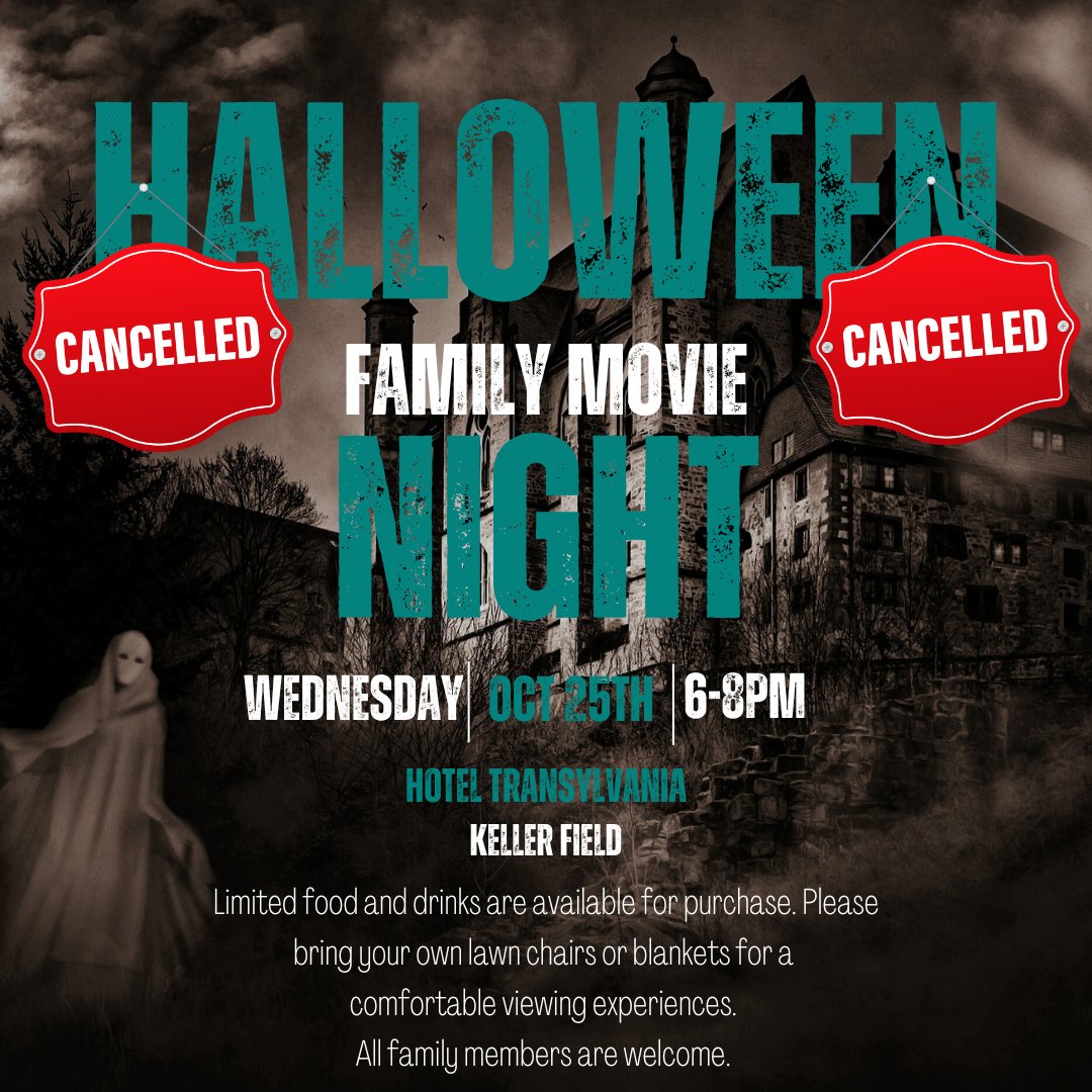 D54Keller's tweet image. Due to the weather, tonight's #Halloween Family Movie Night has been cancelled. Don't fret, #HotelTransylvania can be #streamed within the comforts of your home on #Hulu.