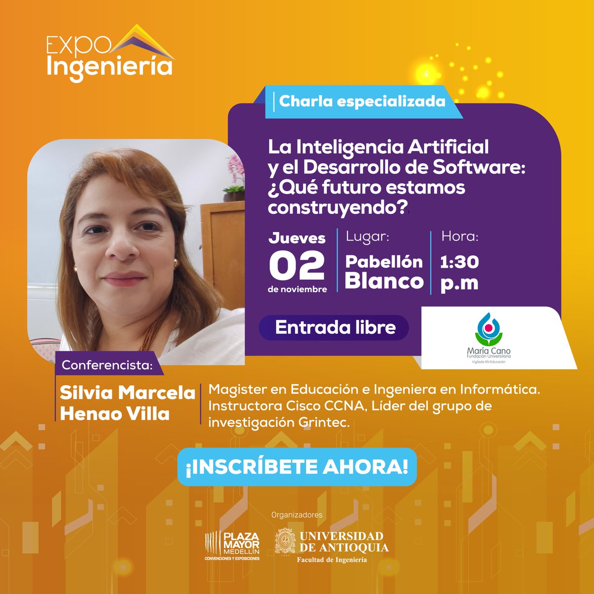 expo_ingenieria's tweet photo. ✨¡Explora el conocimiento en #ExpoIngeniería2023! 🌟
Únete a nuestras charlas especializadas con expertos en tecnología e ingeniería. 🧐
💡Aprende y establece conexiones con líderes en el campo.
¡Sé parte de la experiencia educativa definitiva!
🔗 https://t.co/tqvOPwfPw3 https://t.co/833ngvlDuB