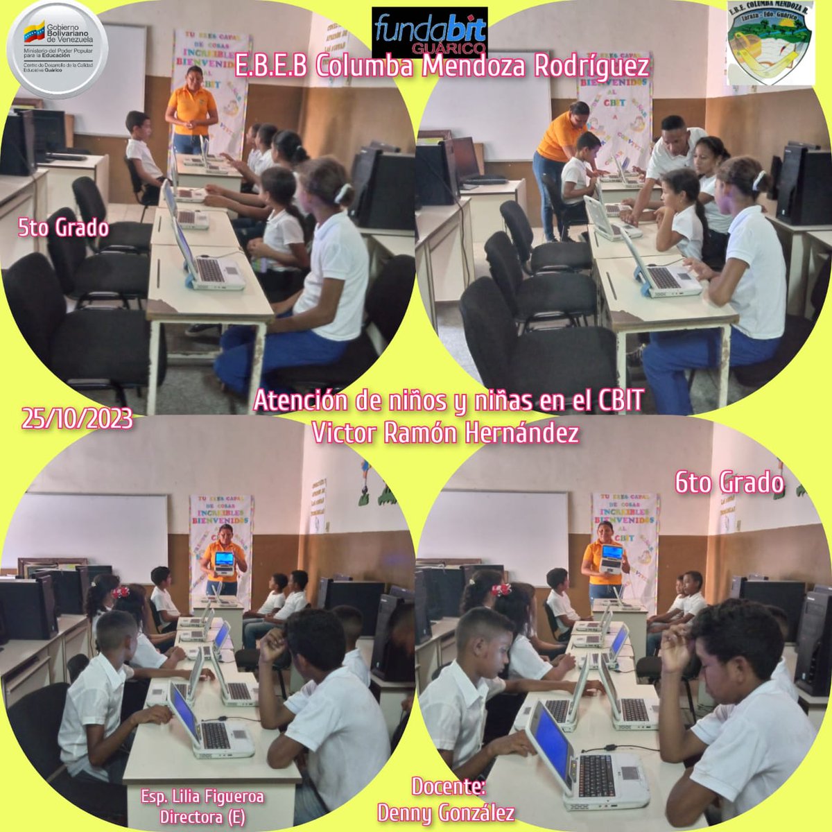 #25Oct23 En el CBIT Victor Hernández del municipio Pedro Zaraza, atención a los niños de 5to y 6to grado de la E. B Columba Mendoza Rodríguez, conociendo las partes del computador #SomosFundabit