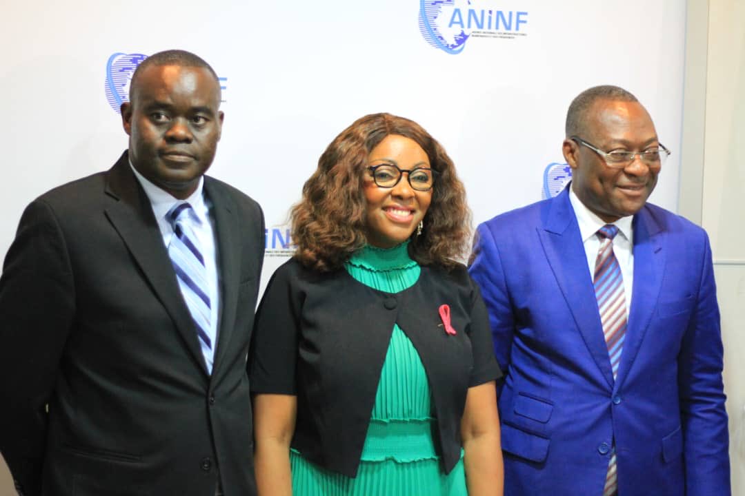 ANINFGA's tweet photo. Ce mercredi 25 Octobre 2023, Madame Laurence MENGUE ME NZOGHE épouse NDONG, Ministre des NTIC a procédé à l’installation du nouveau DG de l’ANINF Monsieur Alberto Wenseslas MOUNGUENGUI MOUDOKI en remplacement de Monsieur Aimé Martial MASSAMBA DG sortant. #GOUV #ANINF . https://t.co/G6Yy3ASYSD