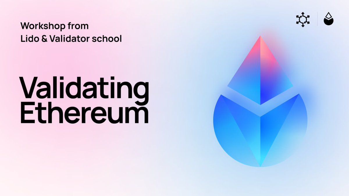 synctems's tweet photo. Validating Ethereum
Workshop from Lido & Validator School
Do you want to start validating Ethereum, but don't know how?
Lido & Validator School presents you with a recording of a workshop on Ethereum validation!
https://t.co/O18cGeFo9s
@ethereum @LidoFinance @synctems https://t.co/PMsLFHQV66