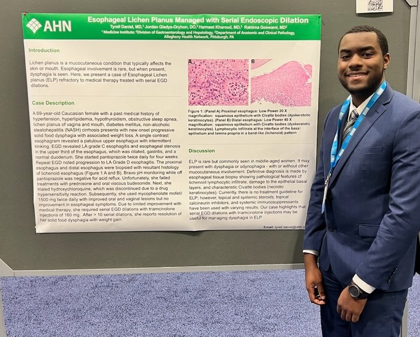 Twitterless Tyrell is one of the last presenters standing  at #ACG2023 repping <a href="/AHNIMres/">AHNIMres</a> and <a href="/AHNGastro/">AHN Gastroenterology, Hepatology and Nutrition</a>  💪🔥💯  while the rest of us get an extra cup of coffee to fight the jet lag ☕ 💤