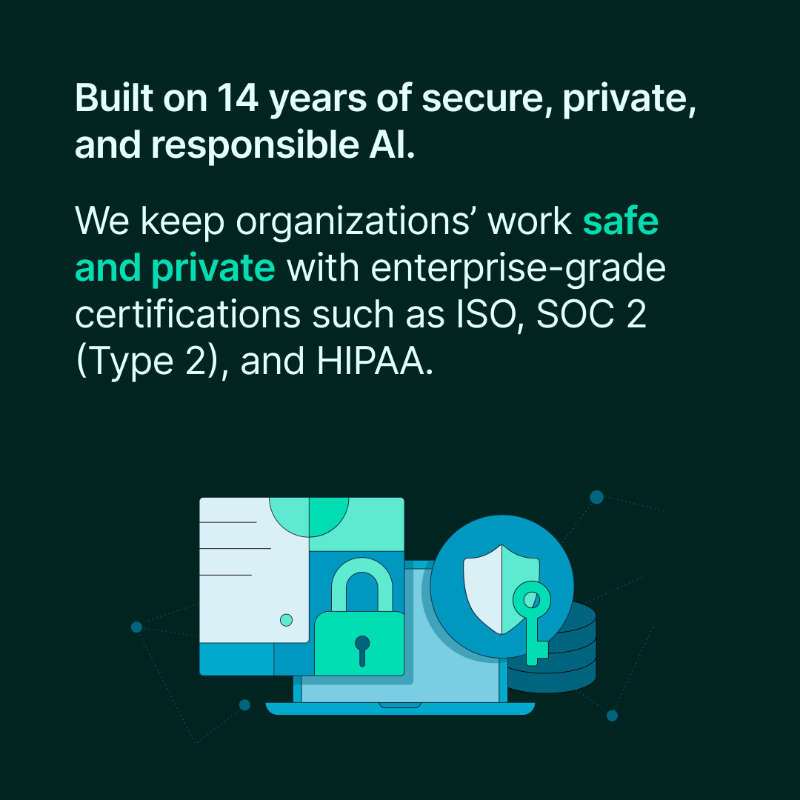 Superhuman's tweet photo. We could tell you that Grammarly is the leading AI writing partner for the enterprise. Or, we could show you. 👇