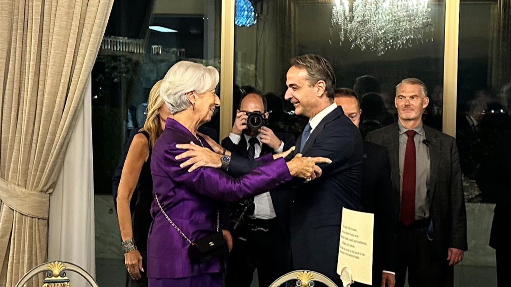 Kyriakos Mitsotakis y Christine Lagarde
