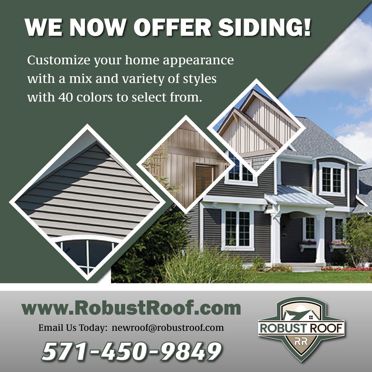 RobustRoof's tweet photo. 🏡 New Siding Alert! Customize your home's look with a range of styles and 40 vibrant colors. Elevate curb appeal and protect your investment. Explore our options at https://t.co/VTb1RJeA1L today. #HomeImprovement #SidingOptions https://t.co/ZRFqqVMg0y