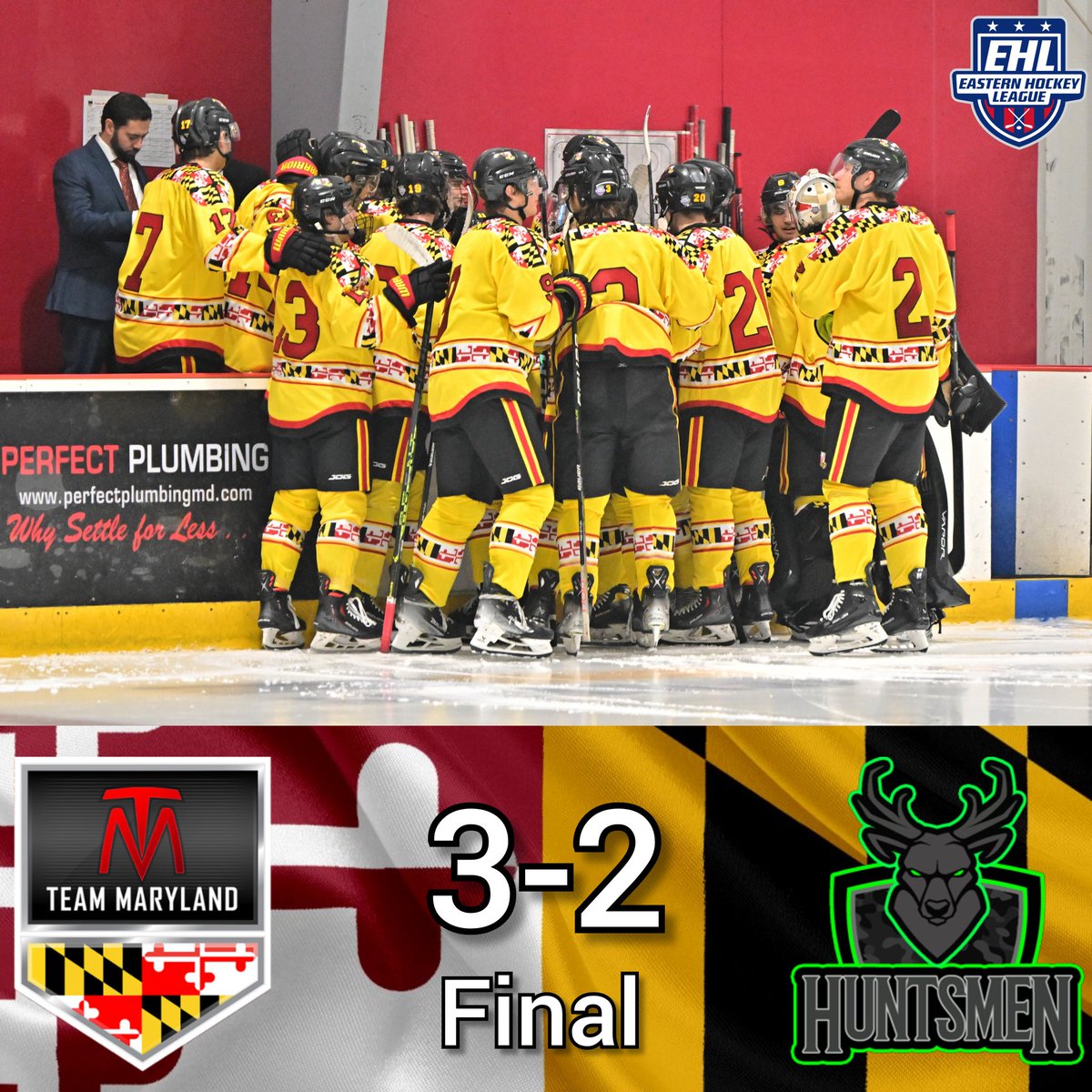 Final From Exton: Your Team Maryland storms back from a 2-0 deficit to defeat the Pennsylvania Huntsmen!!

#RollTM #MarylandPride #EHL