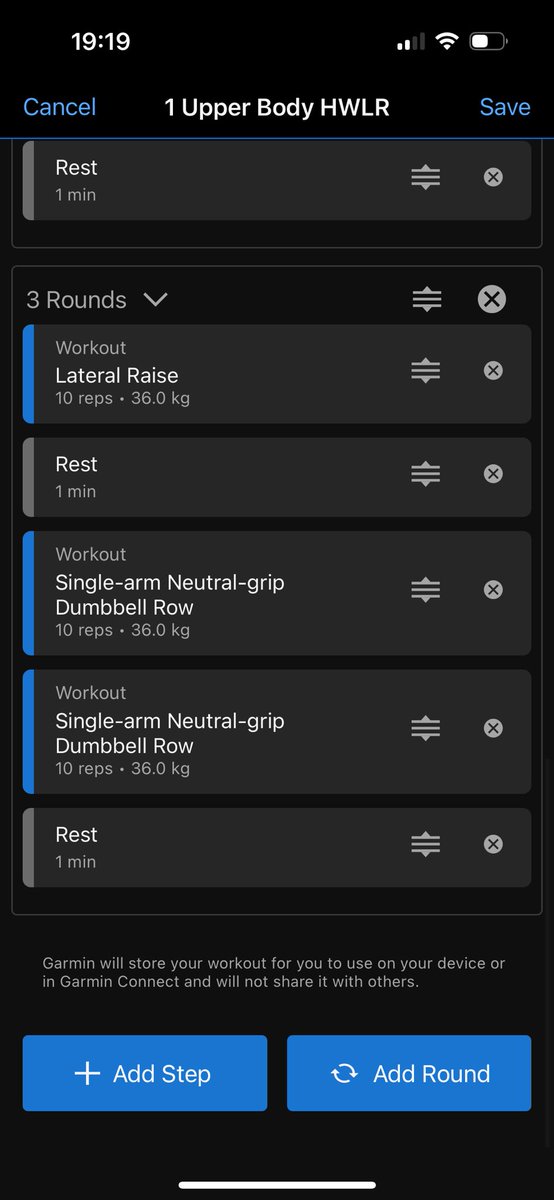 Chriscubekelly's tweet photo. @Garmin Hi. Garmin Connect wont save some exercises. Each time I go back, the exercise is not there (I am saving them when I come out of the exercise screen). Not just noticed this. Is this a result of an update? Pics are before, during and after for reference. Thanks https://t.co/0qUGhPgNvc