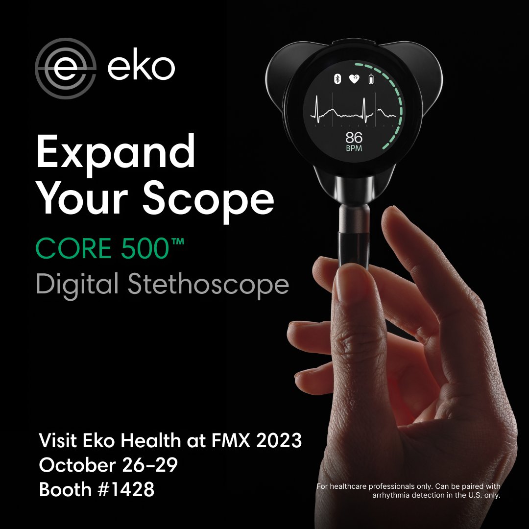 Our team will be in the @aafp Exhibit Hall, booth #1428, with our latest hardware technology: the CORE 500™ Digital Stethoscope. Swing by our booth to try (and buy) the CORE 500™. ekosensora.com/blogs/events/a… #AAFPFMX #FamilyMedicine #AAFP