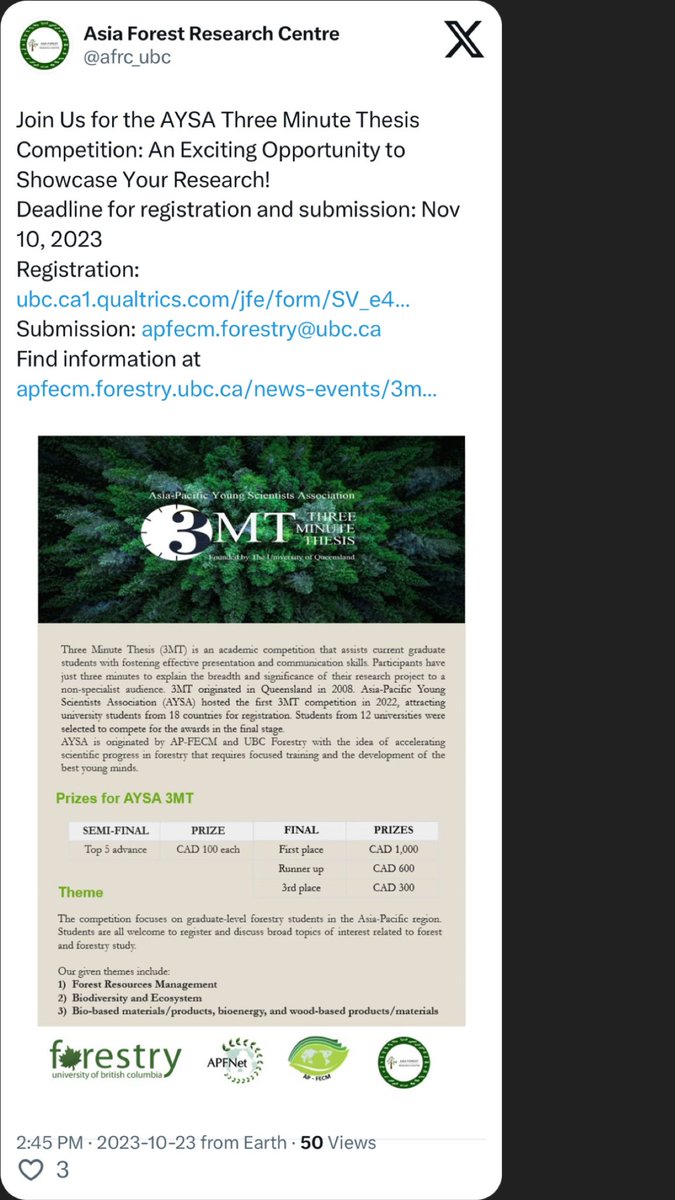 The second 3-minute APFECM thesis competition from the Asia Pacific Region