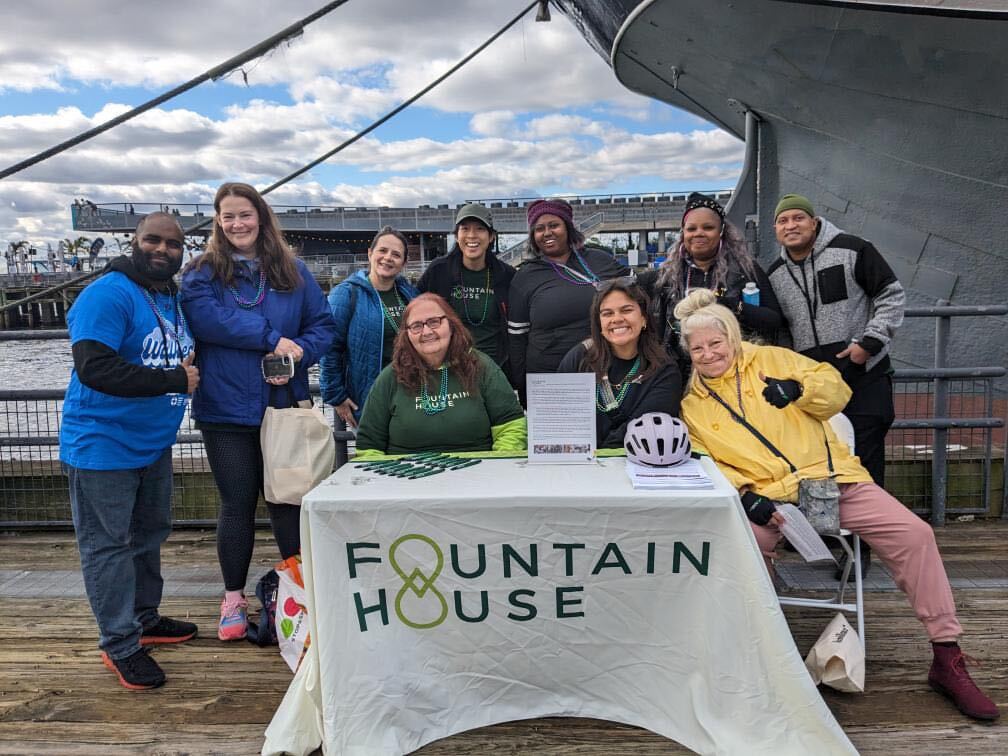 fountainhouse's tweet photo. On Sunday, Fountain House joined @afspnational for their October #outofthedarkness walk. Members and staff proudly walked NYC’s Seaport neighborhood to spread awareness for suicide prevention, bringing together communities and reminding us all that #WeAreNotAlone. https://t.co/m50ZyVVgpk