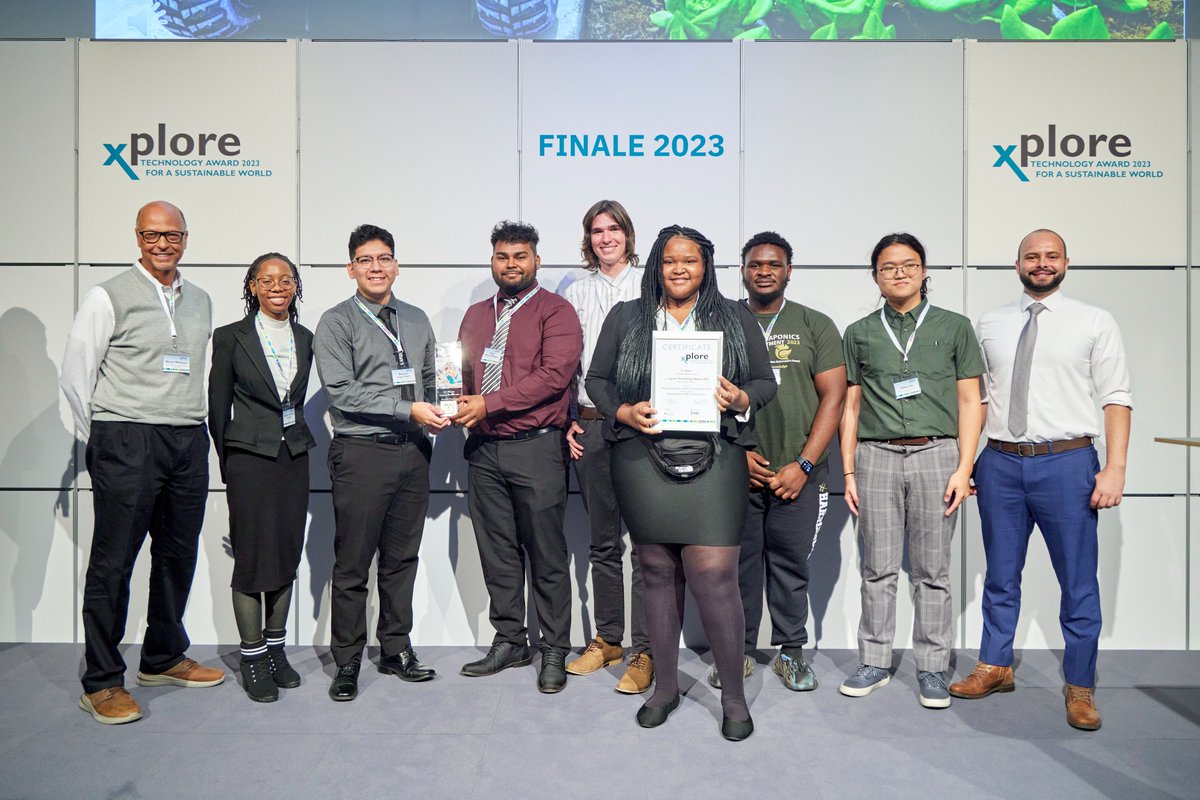 HarrisburgU's tweet photo. Students from @HUAquaponics traveled to Germany to present at the "xplore 2023 Technology Award for a Sustainable World," hosted by Phoenix Contact.
The team was awarded 2nd place 🏆 in the Environment category! #HUProud #aquaponics
https://t.co/ITtqfEGWyh https://t.co/MBN7V9zSy9