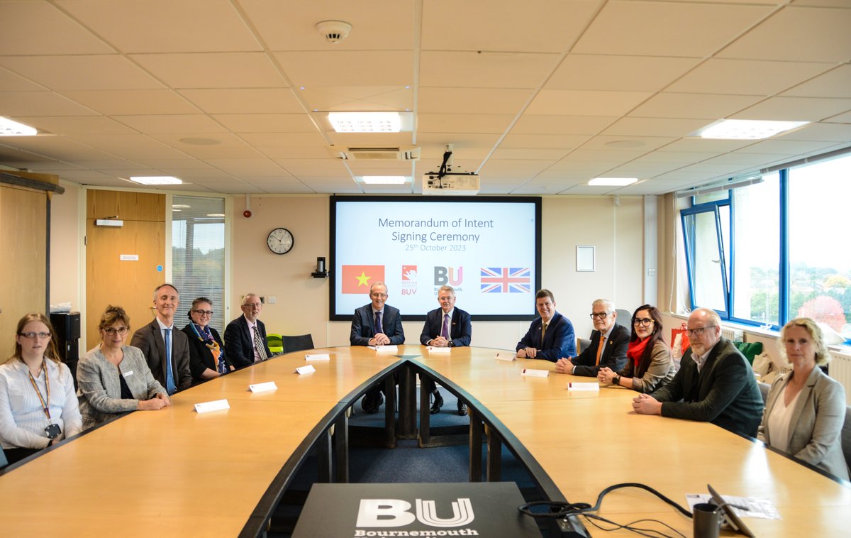 Dr Alastair Morrison (@ajm_morrison) on Twitter photo The VCs of <a href="/bournemouthuni/">Bournemouth Uni</a> & <a href="/BUV_Ed/">British University Vietnam</a> signed a Memorandum of Intent today at BU to mark our joint ambition and vision to work together - exciting times ahead! <a href="/LoisFarquharson/">Professor Lois Farquharson</a> <a href="/milenabobeva/">Milena Bobeva</a> <a href="/Mikejsunderland/">Mike Sunderland</a> <a href="/Janinka108/">Jana Kuncova</a> <a href="/BUGoGlobal/">BU Global Engagement</a> The VCs of <a href="/bournemouthuni/">Bournemouth Uni</a> & <a href="/BUV_Ed/">British University Vietnam</a> signed a Memorandum of Intent today at BU to mark our joint ambition and vision to work together - exciting times ahead! <a href="/LoisFarquharson/">Professor Lois Farquharson</a> <a href="/milenabobeva/">Milena Bobeva</a> <a href="/Mikejsunderland/">Mike Sunderland</a> <a href="/Janinka108/">Jana Kuncova</a> <a href="/BUGoGlobal/">BU Global Engagement</a>
