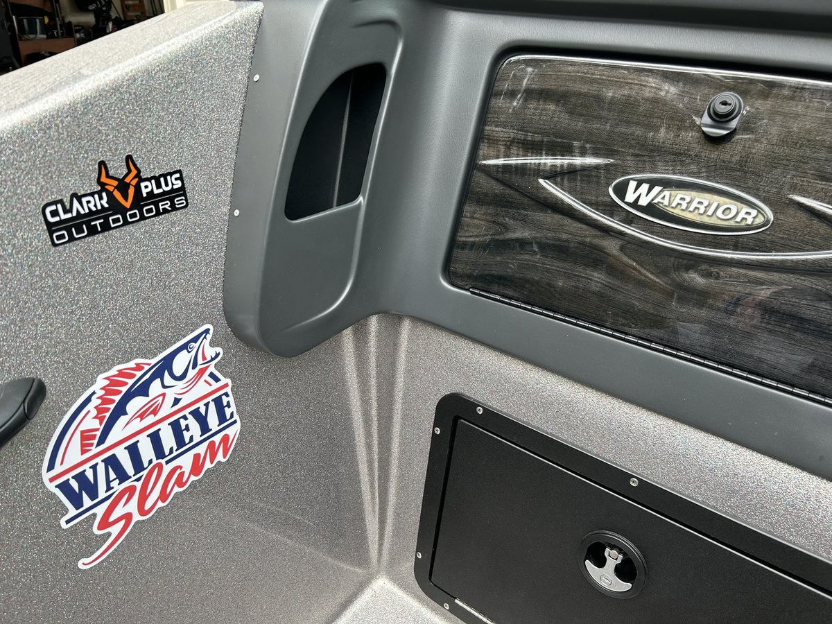 kozski61's tweet photo. Thank you @CPlusOutdoors for the new stickers. Much appreciated. It looks great next to my @WalleyeSlam sticker. @WarriorBoatsinc #LakeErie #Walleye https://t.co/l9z6LOr2xG