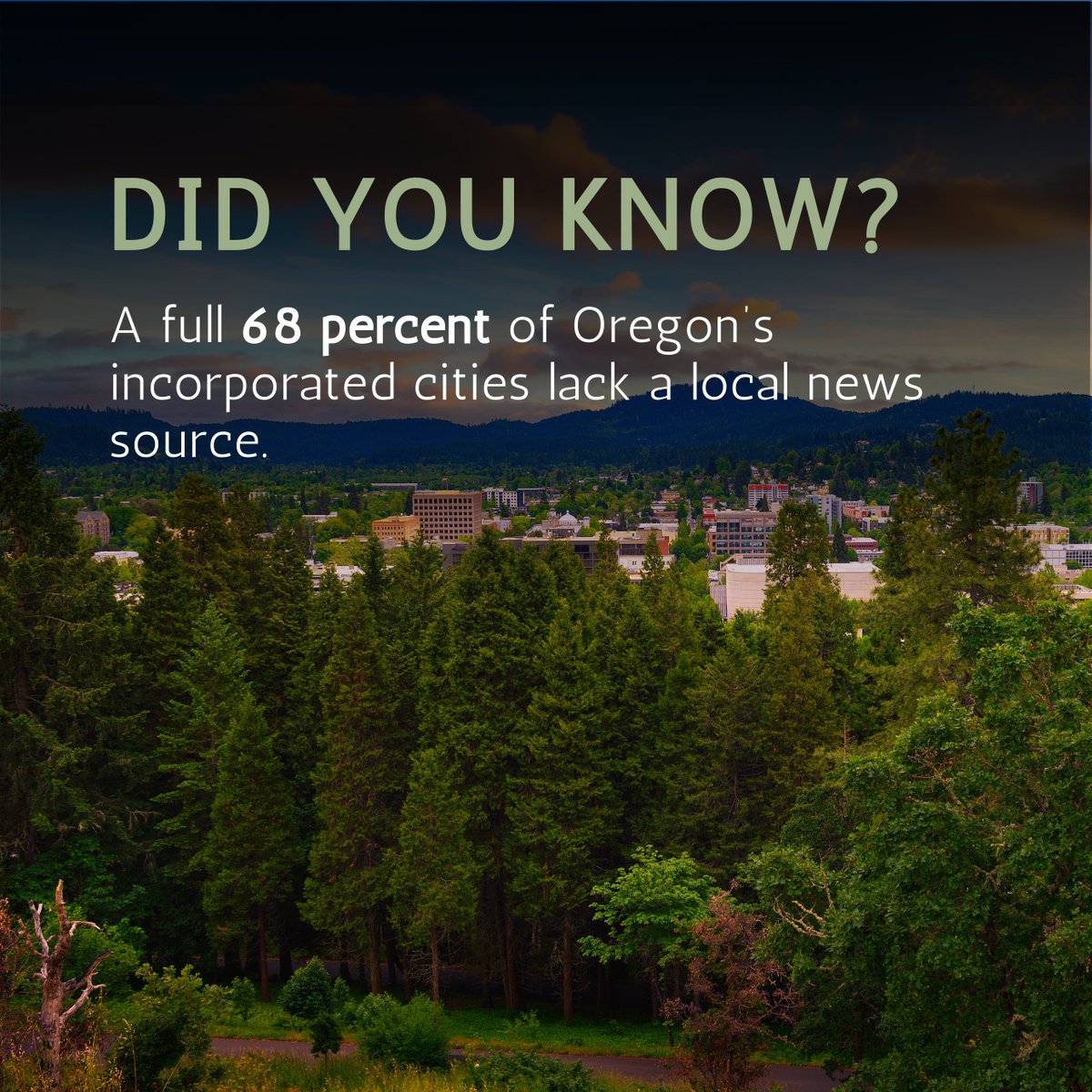 FORJ_Official's tweet image. 🌲📰Did you know? In the heart of Oregon's beautiful landscapes, 68% of our incorporated cities are missing a crucial voice.

Local news matters – let's work together to bridge the gap and keep our communities informed. 🗞️

#LocalNewsMatters #FORJ #communities #Oregon