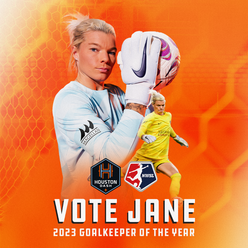 HoustonDash's tweet photo. A historic season for Jane Campbell.

Vote Jane for 2023 NWSL Goalkeeper of the year now!

#HoldItDown