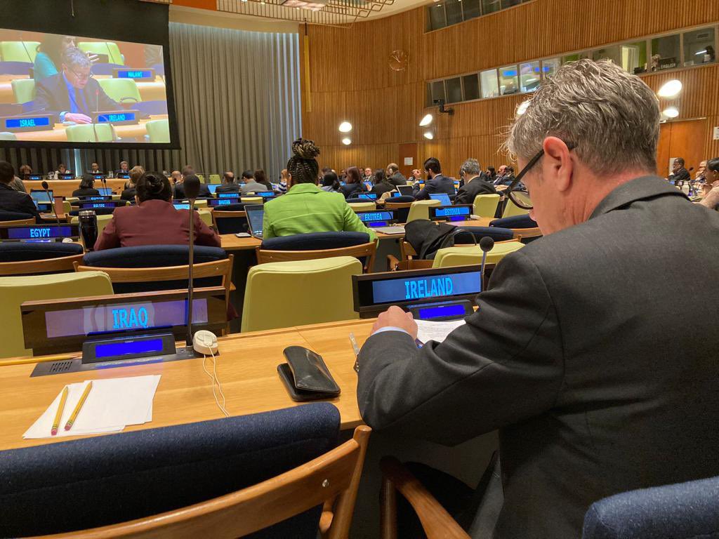 Ireland at UN (@irishmissionun) on Twitter photo International Law Week continues in the #UNGA 6th Committee.⚖️🇺🇳
Today, Ireland participated in the debate on the report of the International Law Commission.
In 🇮🇪’s statement, Legal Adviser Declan Smyth addressed key issues, including the legal implications of sea level rise. International Law Week continues in the #UNGA 6th Committee.⚖️🇺🇳
Today, Ireland participated in the debate on the report of the International Law Commission.
In 🇮🇪’s statement, Legal Adviser Declan Smyth addressed key issues, including the legal implications of sea level rise.