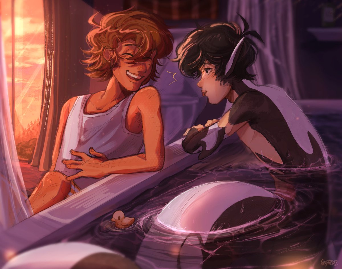 crytterz's tweet photo. just hanging out!!!!! 🐟🛁

#omorifanart, #omoriLostAtSeaAU, #sunnorca https://t.co/kksccBLqp6