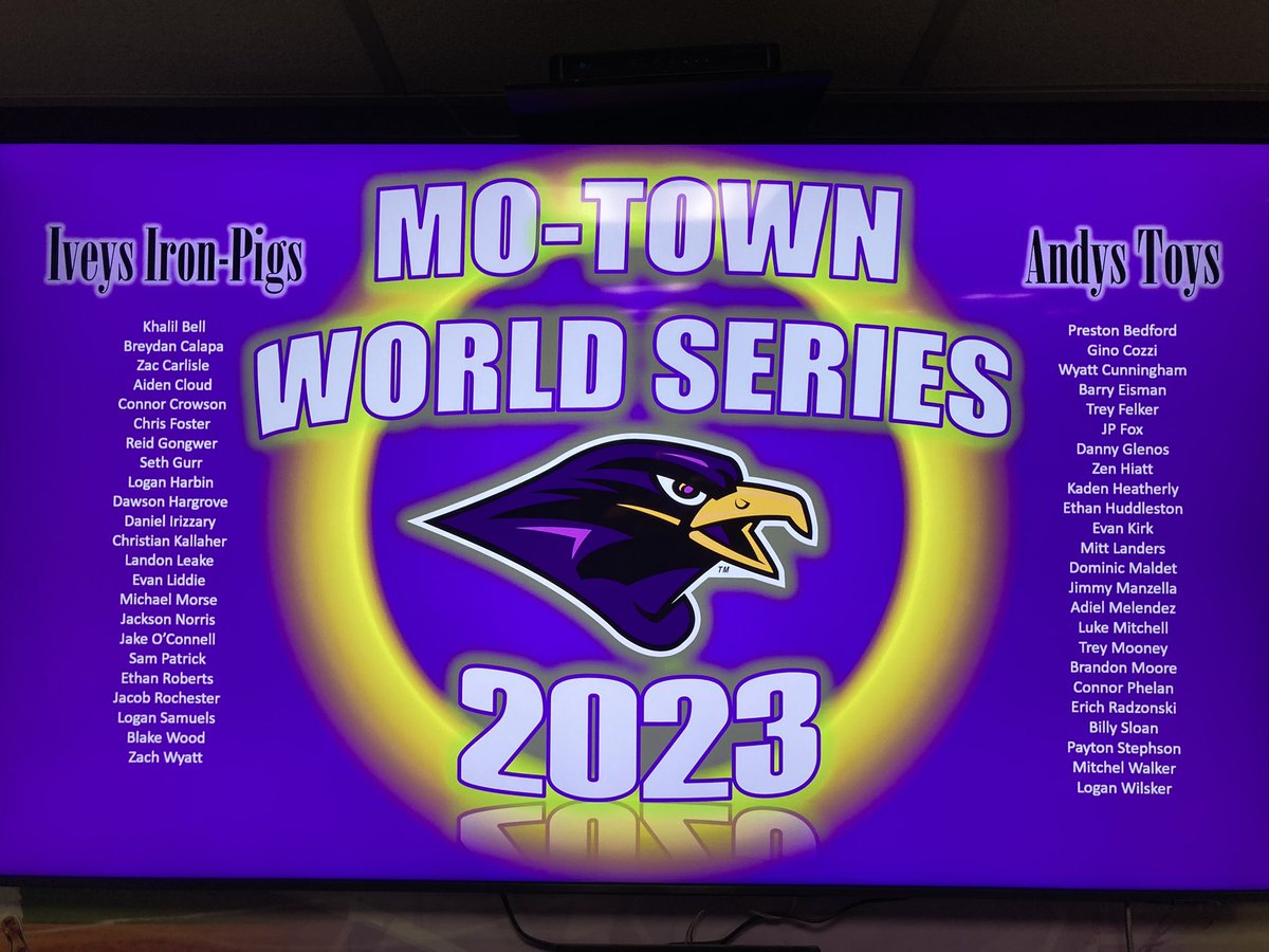 Montevallo Baseball (@umotownbaseball) on Twitter photo Motown Fall World Series starts this Friday @ 3:00 pm!
Ivey’s Iron-Pigs vs. Andy’s Toys!
<a href="/PoisonIV12/">Ivey Starling</a> vs. <a href="/ARevell11/">Andy Revell</a>
GM 1 - Friday 3:00 pm
GM 2 -Saturday 10:30 am (pregame Dads BP at 9:00 am)
GM 3 - Monday Oct. 30 (TBD)
GM 4* Wednesday Nov. 1 (TBD)
GM 5* Friday Nov. 3 (TBD) Motown Fall World Series starts this Friday @ 3:00 pm!
Ivey’s Iron-Pigs vs. Andy’s Toys!
<a href="/PoisonIV12/">Ivey Starling</a> vs. <a href="/ARevell11/">Andy Revell</a>
GM 1 - Friday 3:00 pm
GM 2 -Saturday 10:30 am (pregame Dads BP at 9:00 am)
GM 3 - Monday Oct. 30 (TBD)
GM 4* Wednesday Nov. 1 (TBD)
GM 5* Friday Nov. 3 (TBD)