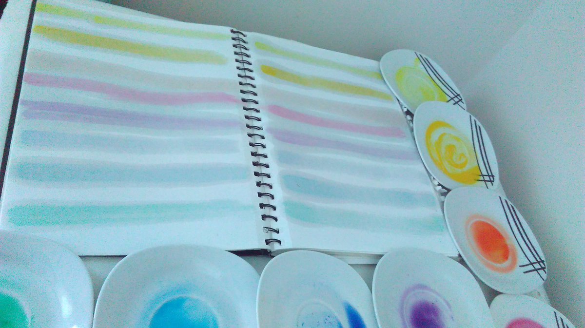 MiekeDevill's tweet photo. Oil pigment color tests https://t.co/R2XQUYYNoQ