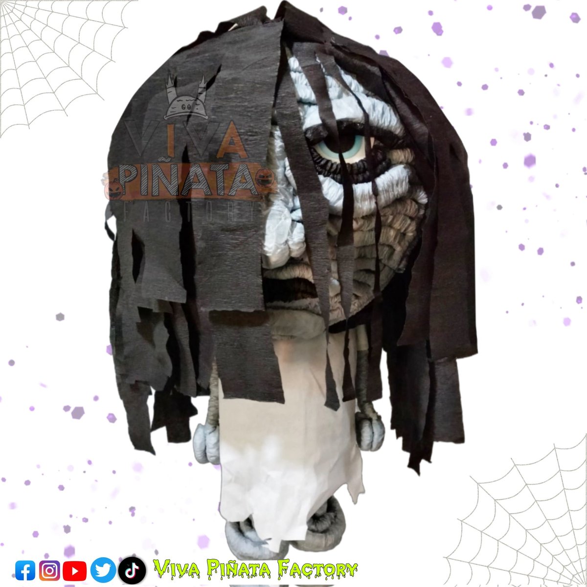 VivaPinataFac's tweet image. 🎊#piñata #Samaramorgan #thering  #vivapiñatafactory #piñatamexicana #Halloween 📺🧟‍♀️
Ya tenemos disponible y a la venta este siniestro diseño.
Decora tu casa u oficina con los personajes más terroríficos 🎃