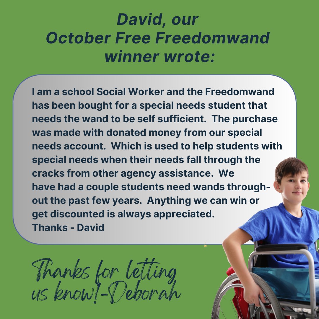 Our October Free Freedomwand Winner just wrote about his work with the Freedomwand.  Want a Free Freedomwand too?  visit: freedomwand.com (click on "I want a Free Freedomwand!")