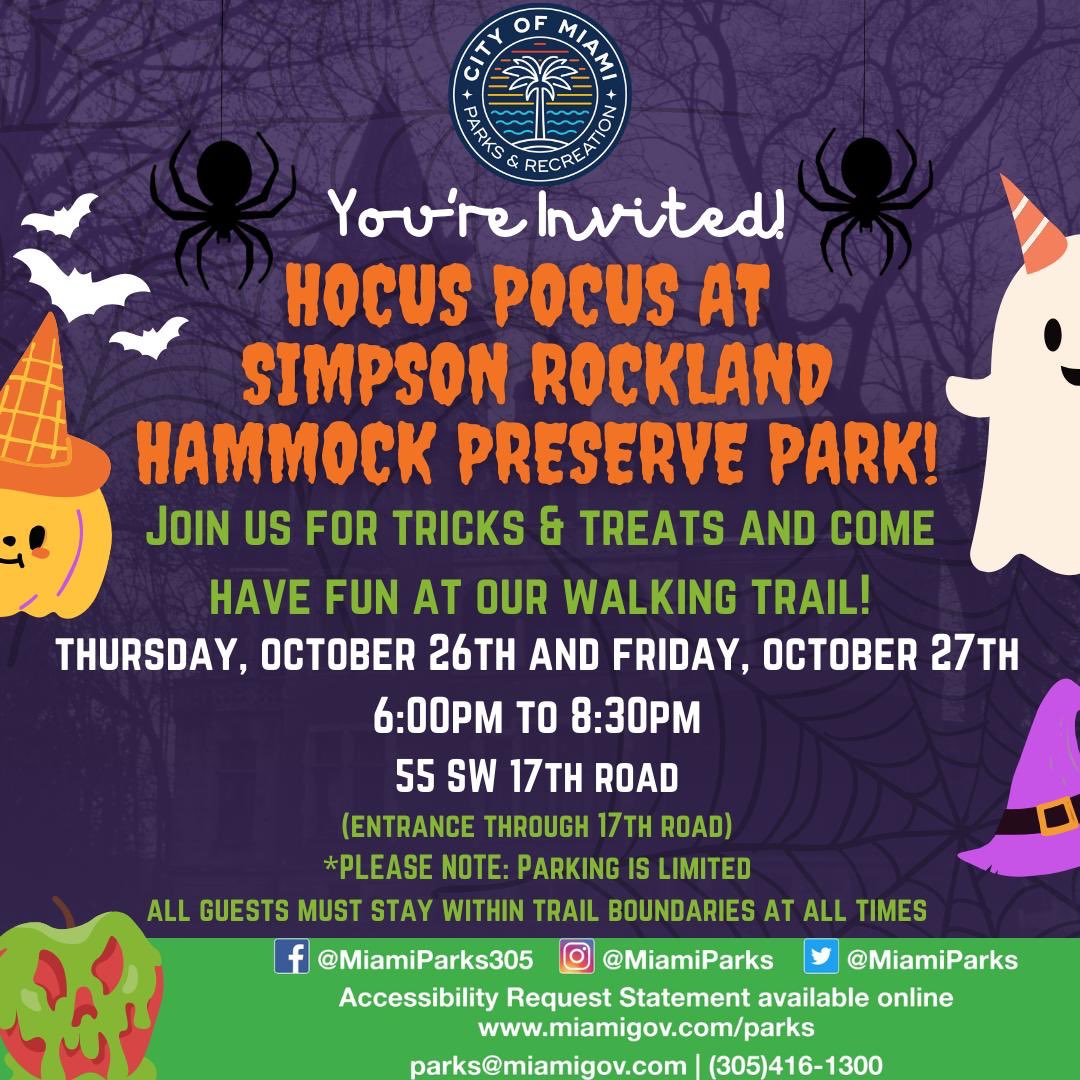Hey Brickell, Simpson Park will be open in the evenings this Thursday and Friday to celebrate Halloween 👻

Spread the word and thank you <a href="/miamiparks/">Miami Parks</a> for the spooky decorations <a href="/BHAMiami/">Brickell Homeowners Association</a>
