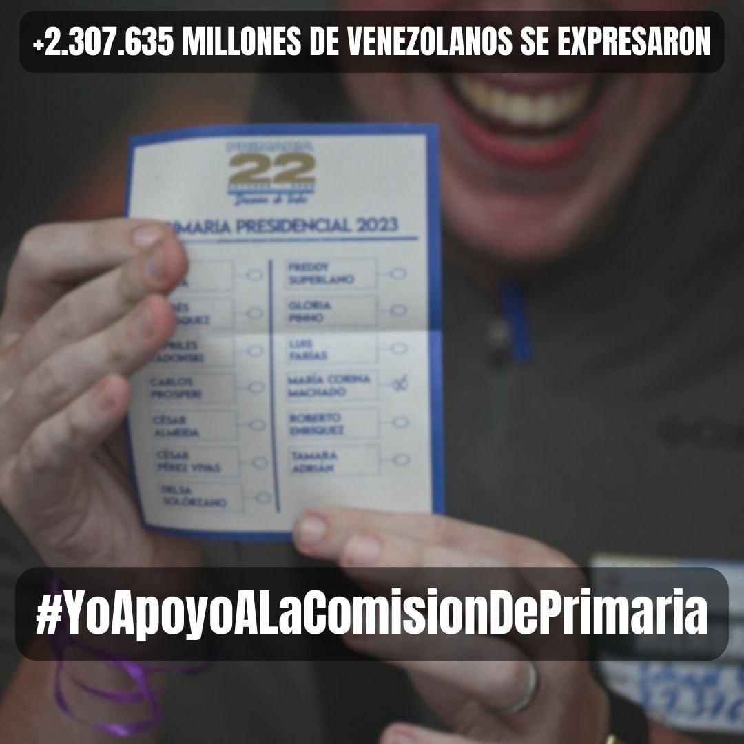 Comando ConVzla (@convzlacomando) on Twitter photo Desde el Comando Nacional de María Corina nuestro total respaldo a los representantes de la Comisión Nacional de Primaria (<a href="/cnprimariave/">Comisión Nacional de Primaria VE</a>).
#YoApoyoALaComisiondePrimaria #ComandoMaríaCorina Desde el Comando Nacional de María Corina nuestro total respaldo a los representantes de la Comisión Nacional de Primaria (<a href="/cnprimariave/">Comisión Nacional de Primaria VE</a>).
#YoApoyoALaComisiondePrimaria #ComandoMaríaCorina