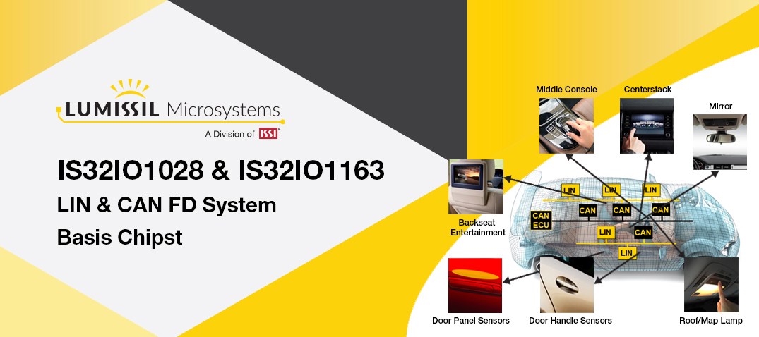lumissil's tweet photo. Announcing two new System Basis Chip (SBC) ICs for automotive and industrial applications: the IS32IO1028 and the IS32IO1163. These ICs integrate a voltage regulator and a LIN and CAN transceiver respectively into a single package. Read more here: https://t.co/mRk6BGbdSh https://t.co/584fpaIY5I