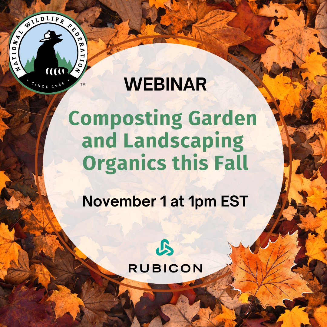 NWF's tweet photo. Composting is undergoing a renaissance. Join @NWF and @Rubicon for a webinar on Nov. 1st at 1 pm EST, “Composting Garden and Landscaping Organics This Fall” 🏡🍂♻️

Register for free 📲: https://t.co/xpfTdSA6dK https://t.co/so4rEzRL9f