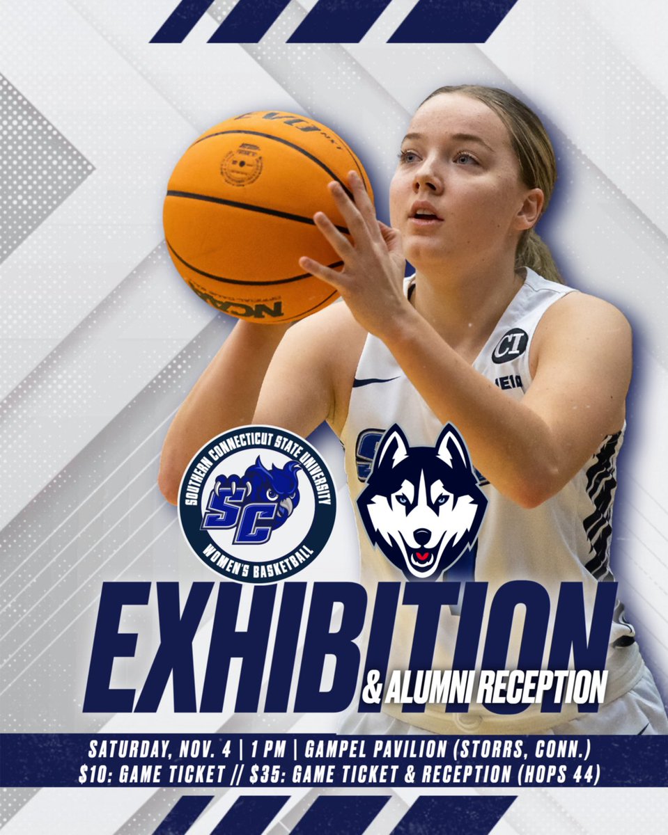 Southern Connecticut State University π¦ (@scsu) on Twitter photo π Join fellow alumni, family, and friends as we cheer on our Lady Owls, as they compete against the heralded <a href="/UConnHuskies/">UConn Huskies</a> in a pre-season exhibition match!
The fun doesn't stop there - meet us at Hops 44 after the game for an alumni reception!
Limited to 50 people, first come π Join fellow alumni, family, and friends as we cheer on our Lady Owls, as they compete against the heralded <a href="/UConnHuskies/">UConn Huskies</a> in a pre-season exhibition match!
The fun doesn't stop there - meet us at Hops 44 after the game for an alumni reception!
Limited to 50 people, first come